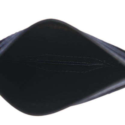 Saint Laurent Grain De Poudre Matelasse Chevron Monogram Credit Card Case Navy 5 of 10