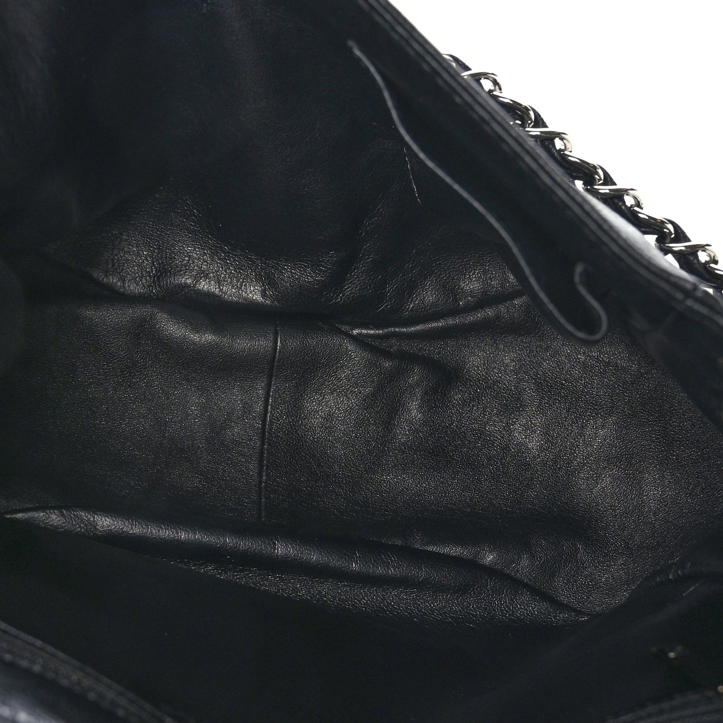 Caviar Half Moon Large Flap Black