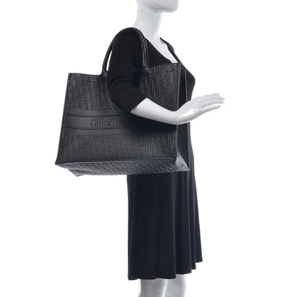 Christian Dior Oblique Calfskin Embossed Book Tote Black 2 of 13