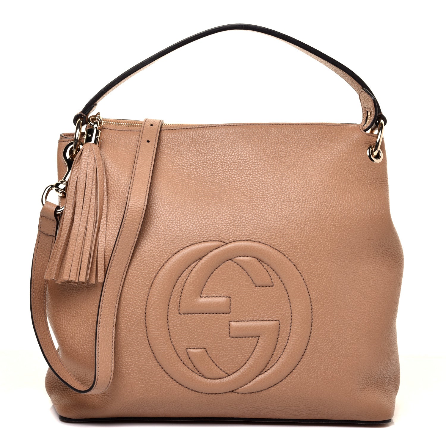Gucci Pebbled Calfskin Large Soho Hobo Camelia 1 of 10