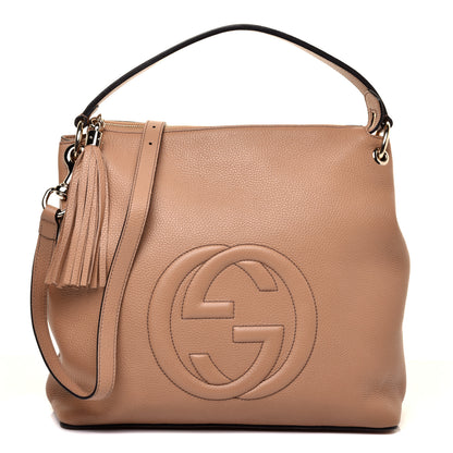 Gucci Pebbled Calfskin Large Soho Hobo Camelia 1 of 10