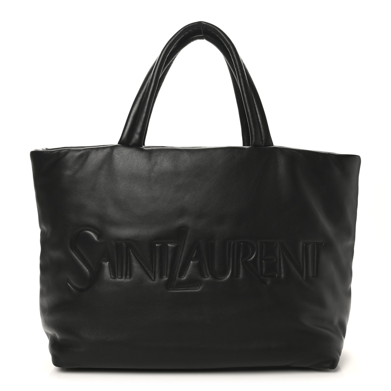 Saint Laurent Lambskin Wide Puffer Tote Black 1 of 10
