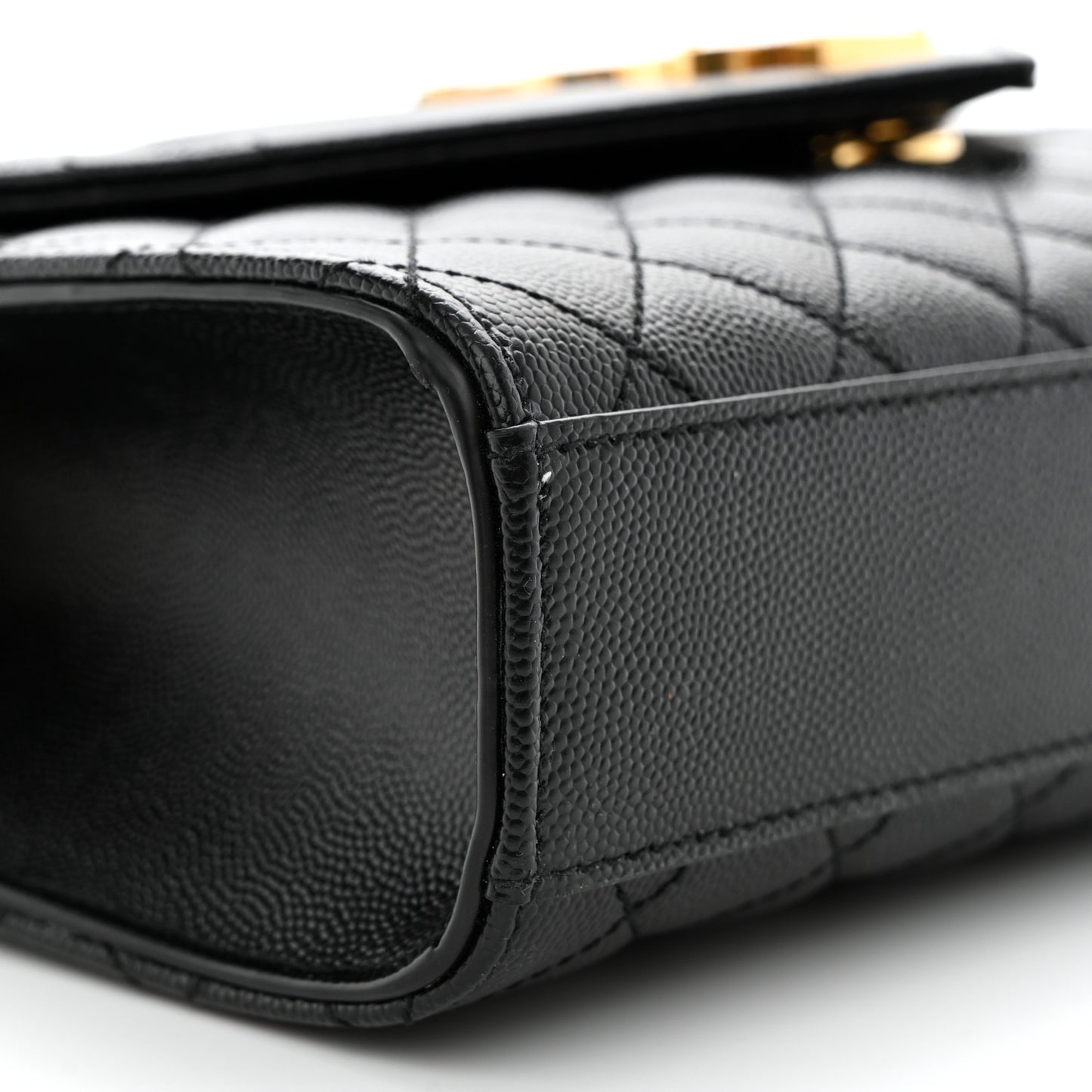 Grain De Poudre Textured Mixed Matelasse Triquilt Medium Monogram Satchel Black