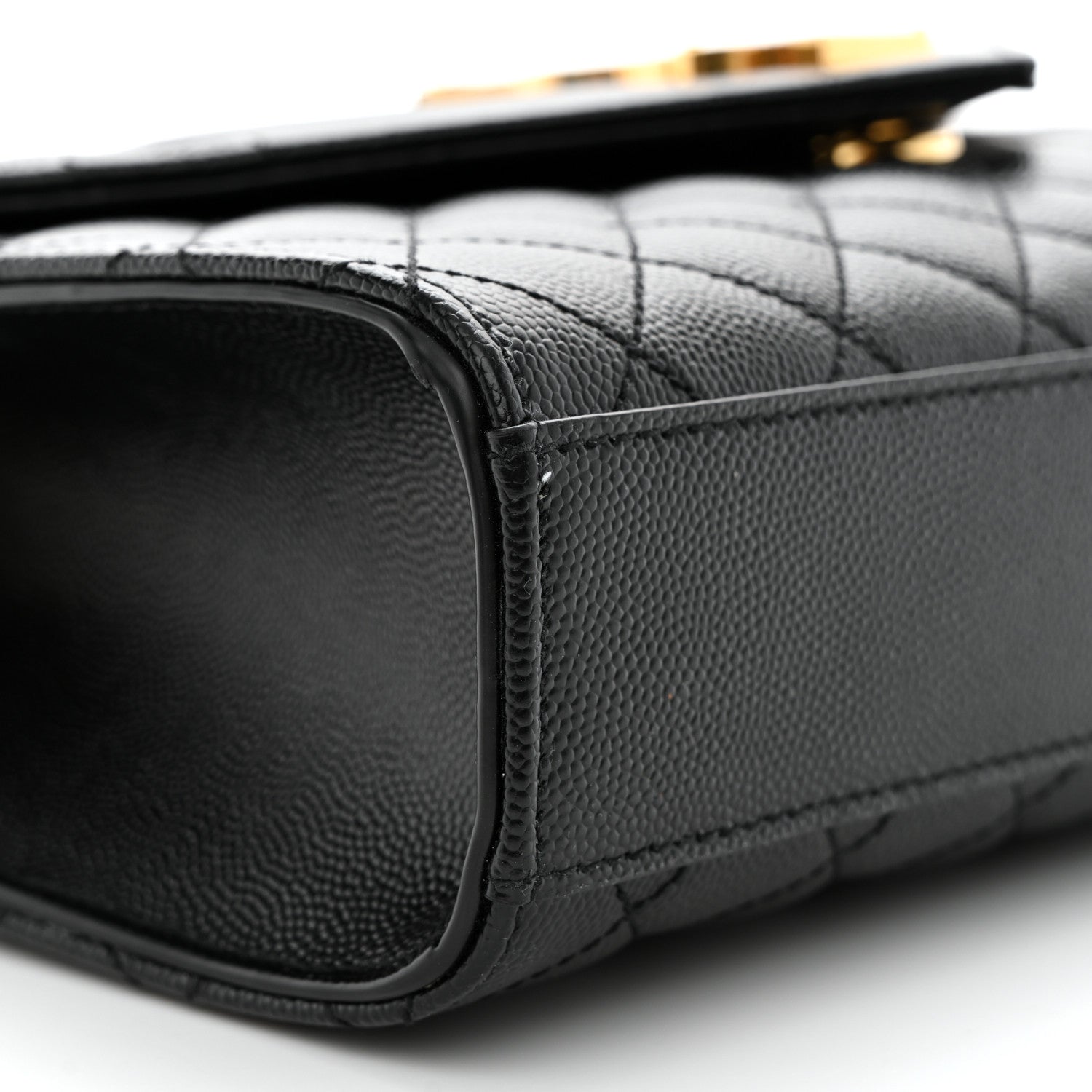 Saint Laurent Grain De Poudre Textured Mixed Matelasse Triquilt Medium Monogram Satchel Black 9 of 11