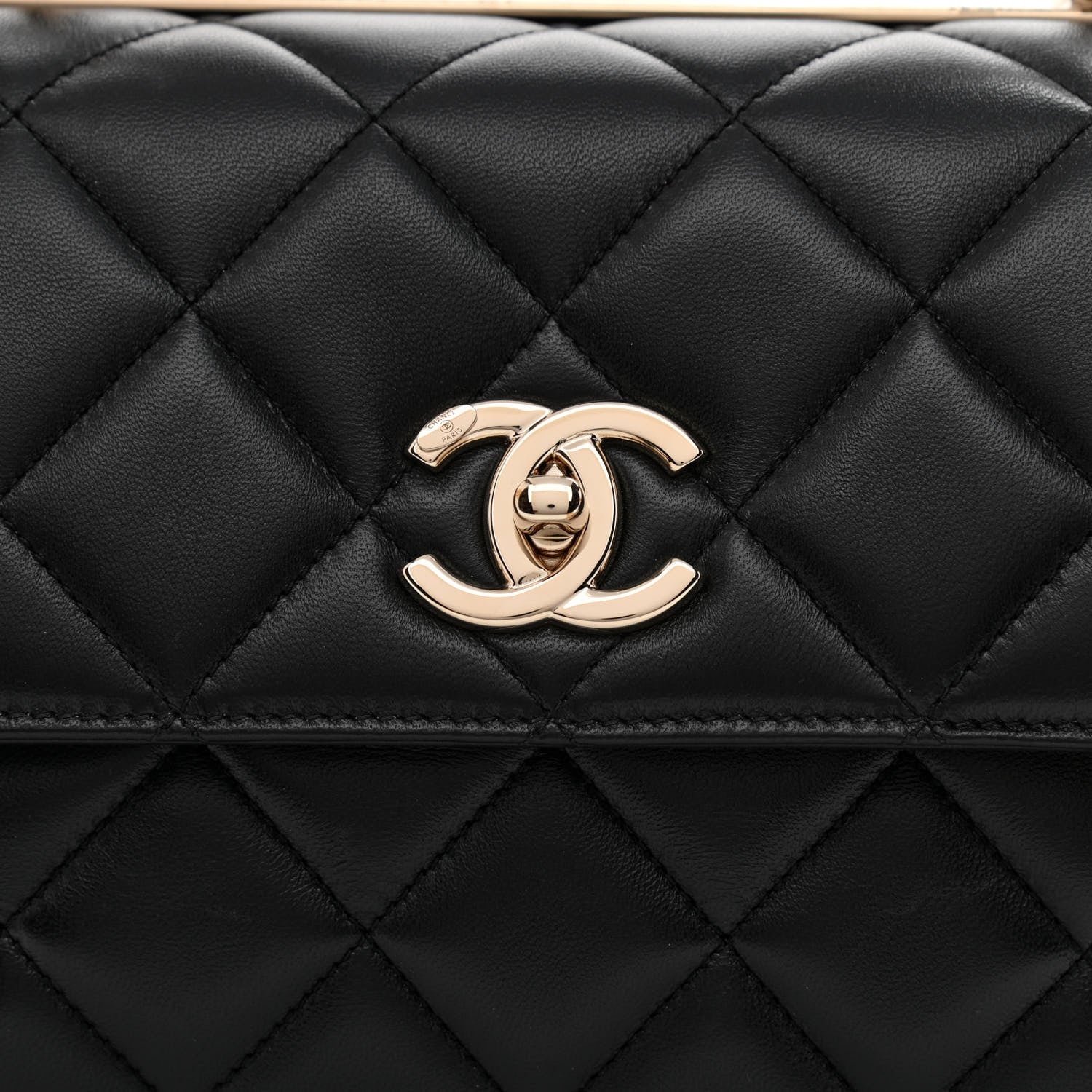 Chanel Lambskin Quilted Small Trendy CC Dual Handle Flap Bag Black 9 of 12