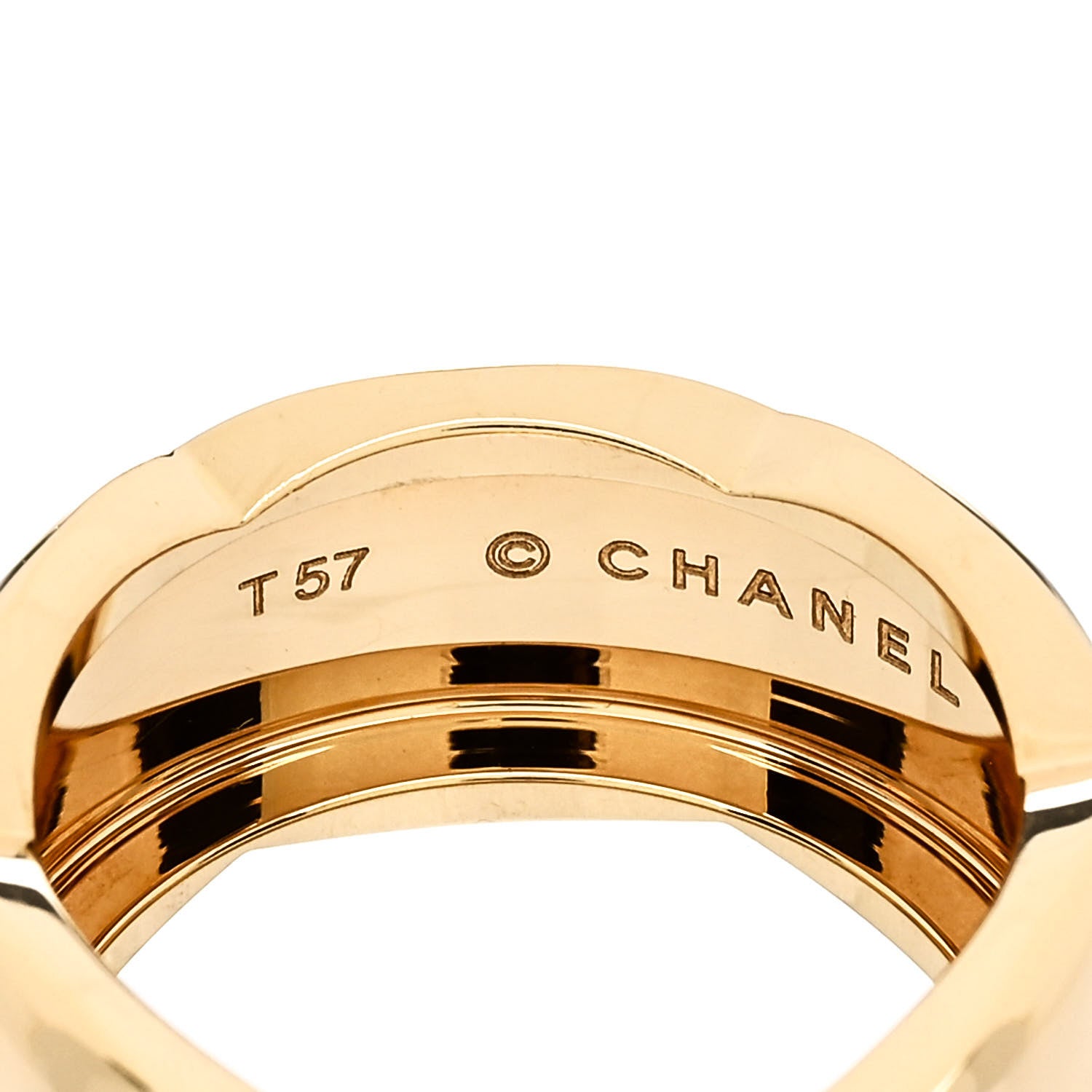 Chanel 18K Yellow Gold Large Coco Crush Ring 57 8 4 of 6