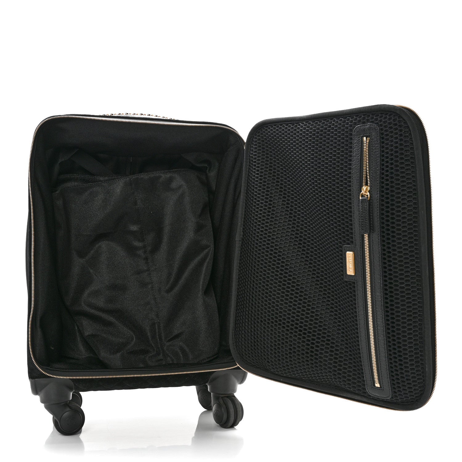 Chanel Suede Quilted Coco Case Trolley Black 5 of 12