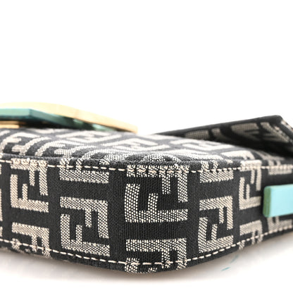 Fendi Zucchino Mini Baguette Navy Turquoise 9 of 9