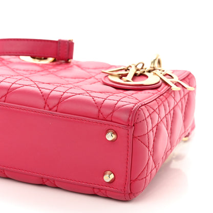Christian Dior Lambskin Cannage Mini Lady Dior Fuchsia 9 of 10