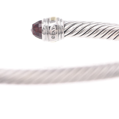 David Yurman Sterling Silver 14K Yellow Gold Garnet 5mm Cable Classics Bracelet 4 of 5