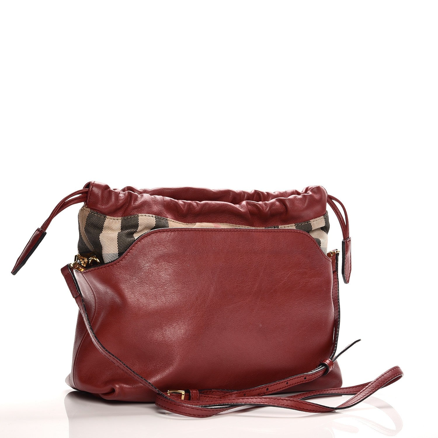 Burberry Calfskin House Check Little Crush Military Red 3 of 14