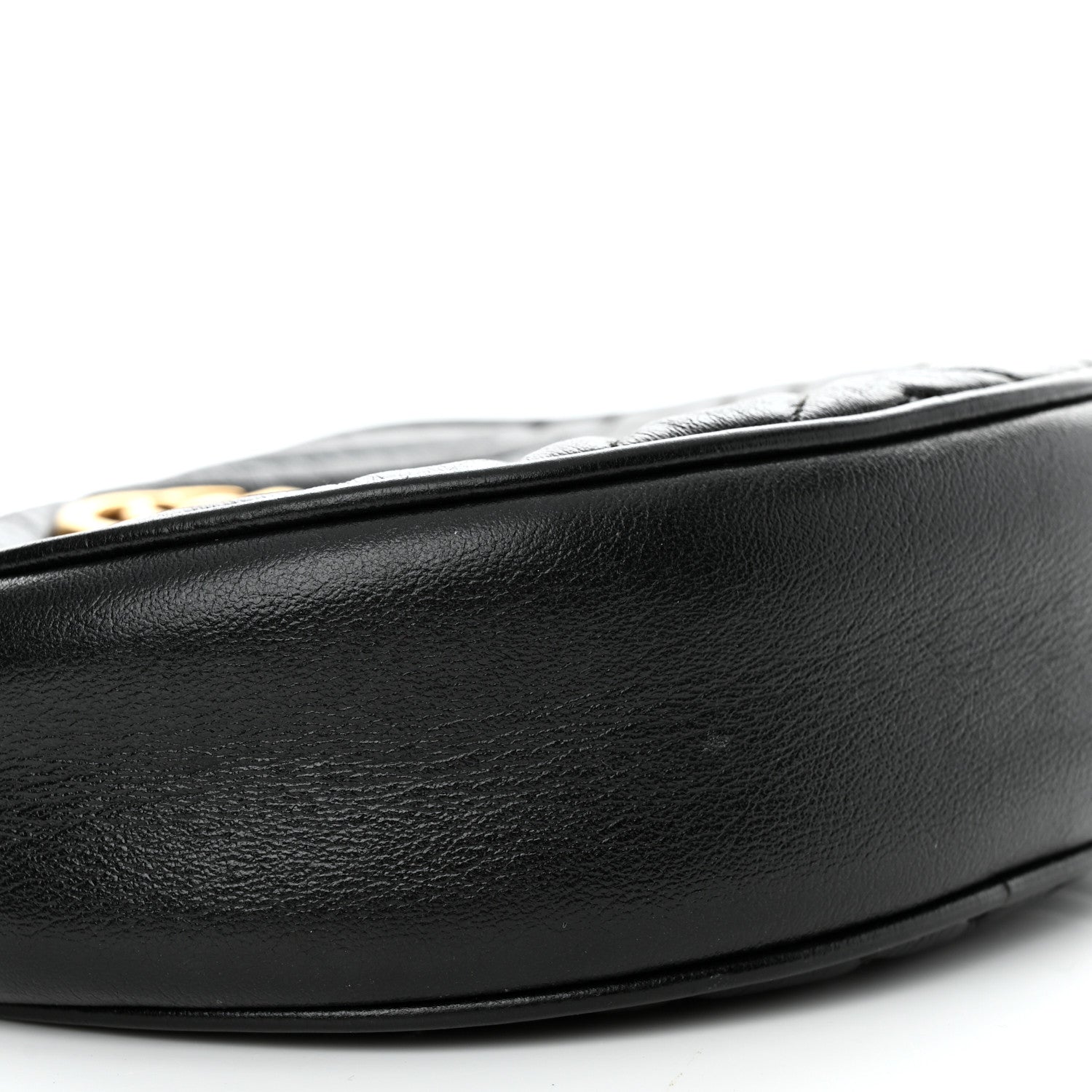 Gucci Azalea Calfskin Matelasse Heart Mini GG Marmont Round Shoulder Bag Black 9 of 10