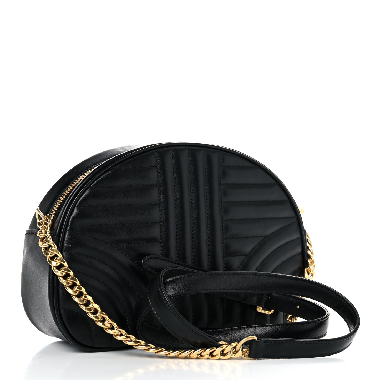 Soft Calfskin Impunture Diagramme Dome Crossbody Bag Black