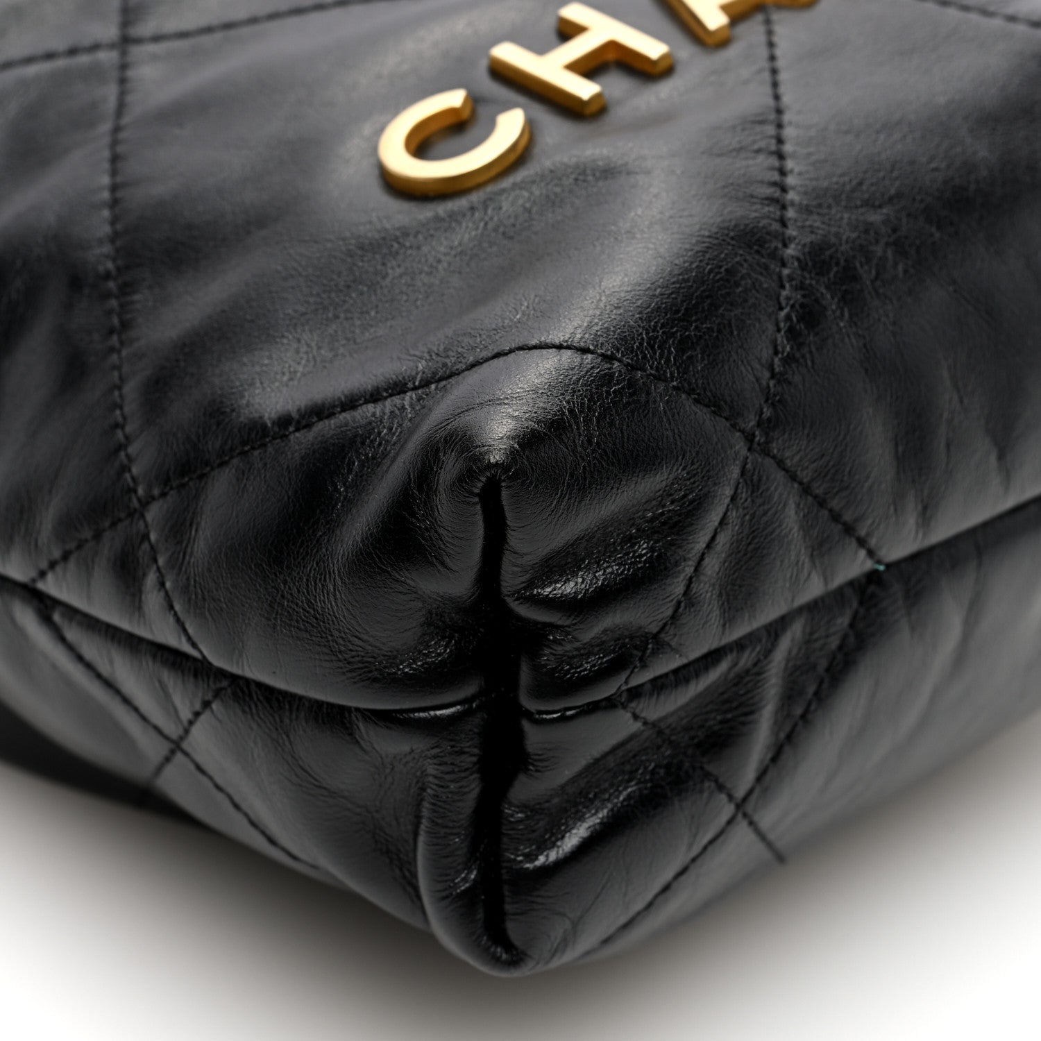 Chanel Shiny Calfskin Quilted Mini Chanel 22 Black 9 of 10