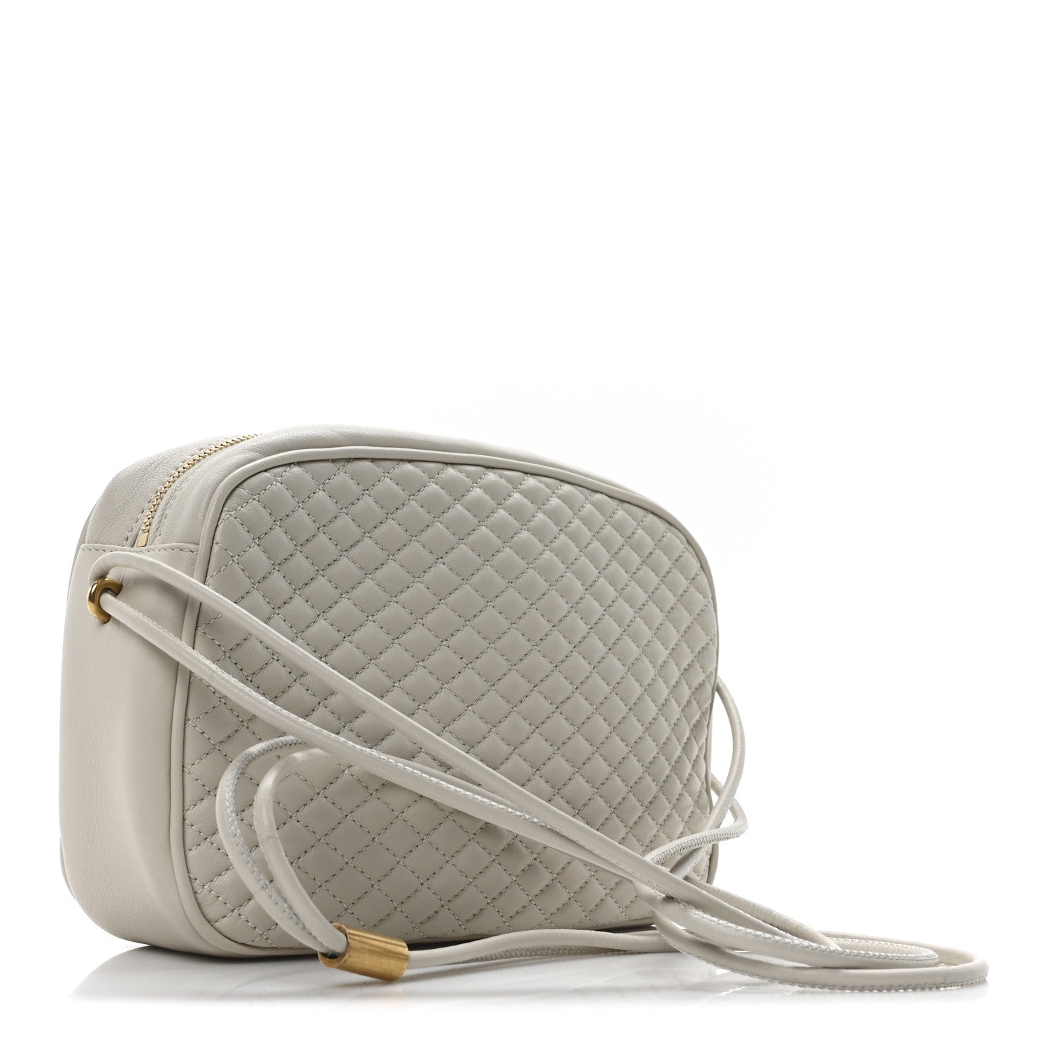 Saint Laurent Lambskin Quilted Victoire Camera Bag Blanc Vintage 3 of 10