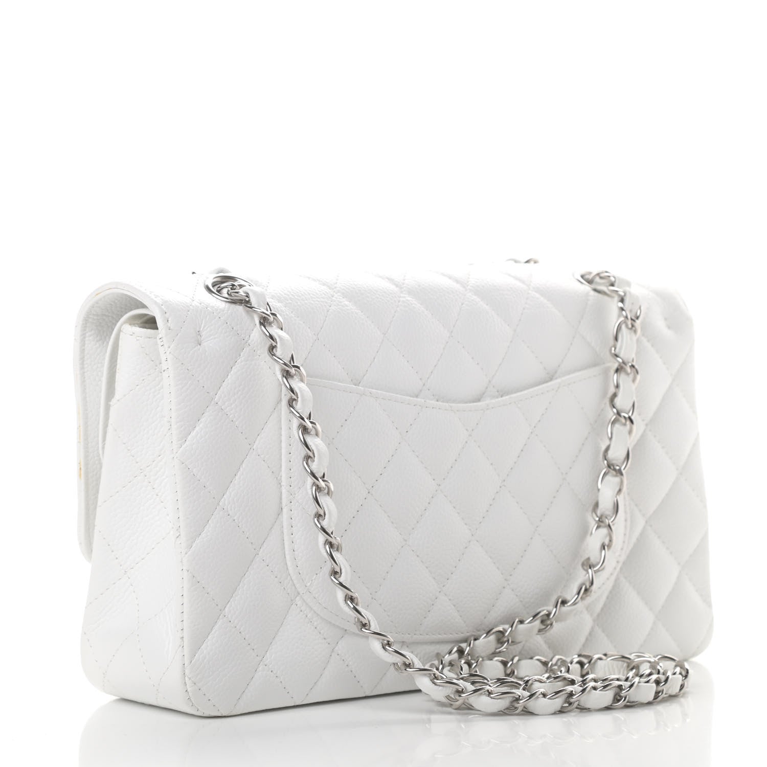 Chanel Caviar Quilted Medium Double Flap White 3 of 13