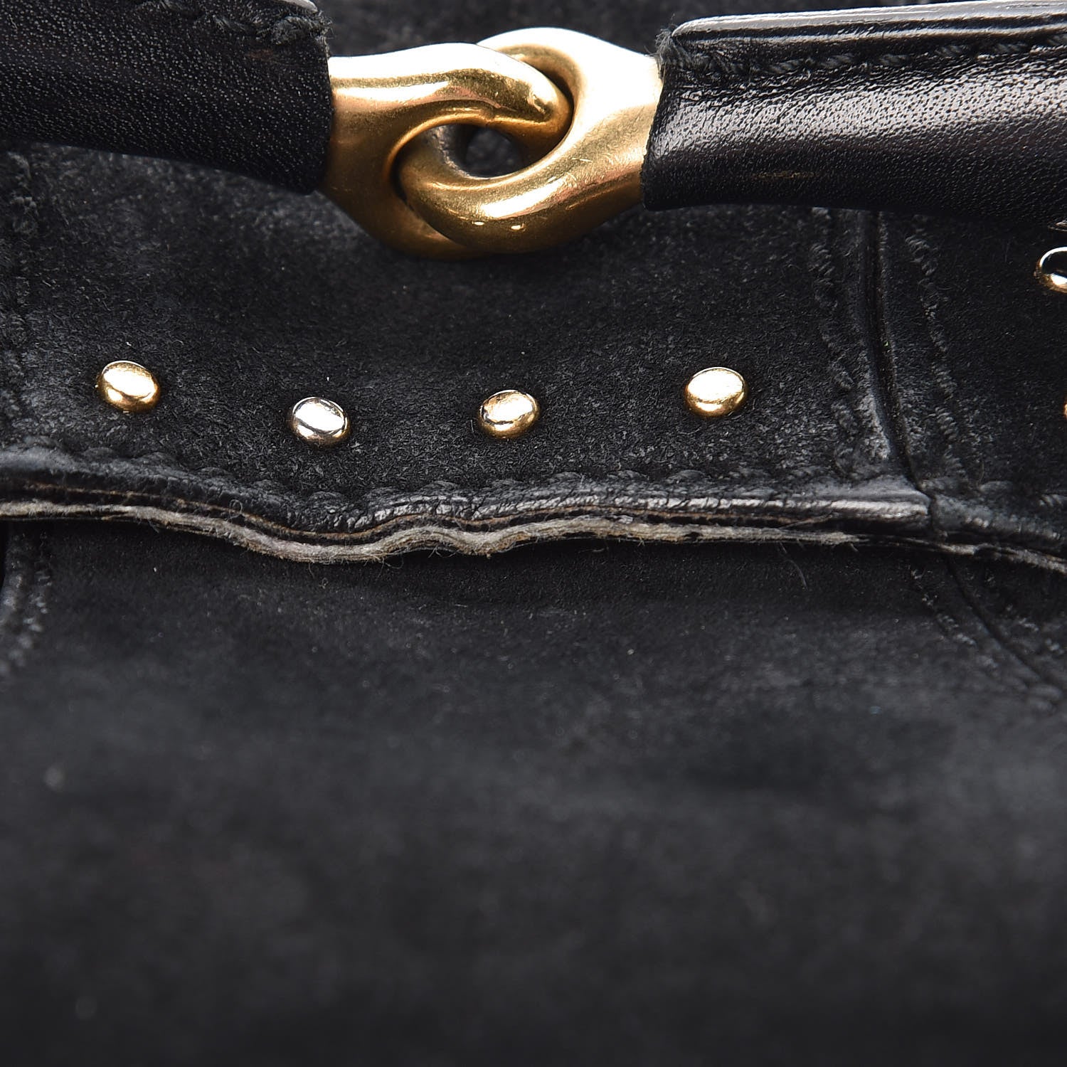 Gucci Suede Studded Horsebit Clutch Bag Black 14 of 24
