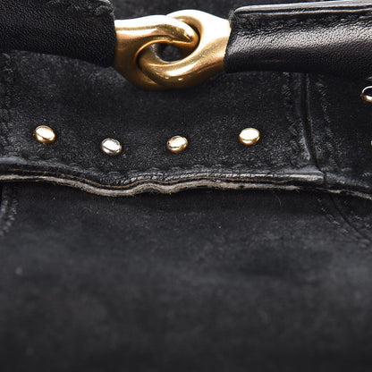 Gucci Suede Studded Horsebit Clutch Bag Black 14 of 24