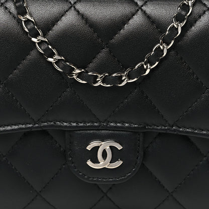 Chanel Lambskin Quilted Mini French Wallet On Chain WOC Black 9 of 11