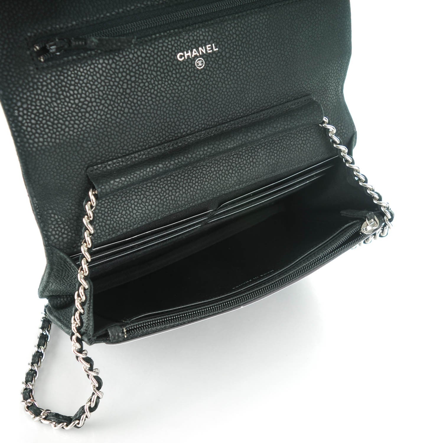 Chanel Iridescent Caviar Quilted Wallet On Chain WOC Black 5 of 8