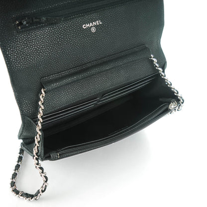 Chanel Iridescent Caviar Quilted Wallet On Chain WOC Black 5 of 8