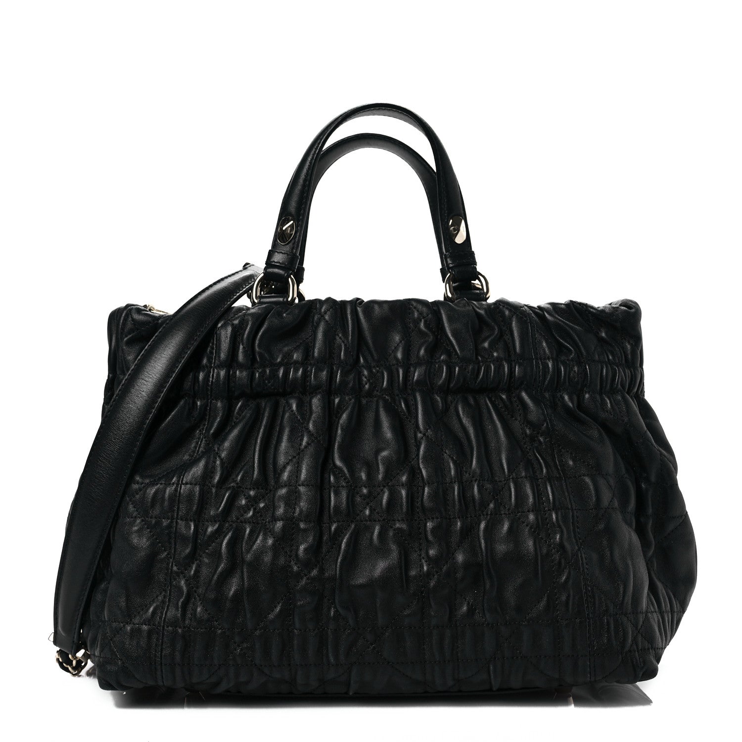 Christian Dior Gaufre Lambskin Cannage Delices Tote Black 1 of 6