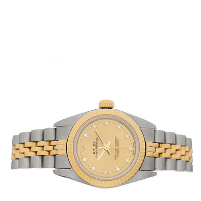 Rolex Stainless Steel 18K Yellow Gold Diamond 26mm Oyster Perpetual Watch Champagne 76193 2 of 5