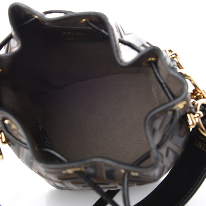 Fendi Vitello Liberty F is Fendi Bi-Color FF 1974 Embossed Mini Mon Tresor Bucket Bag Maya Black 6 of 10