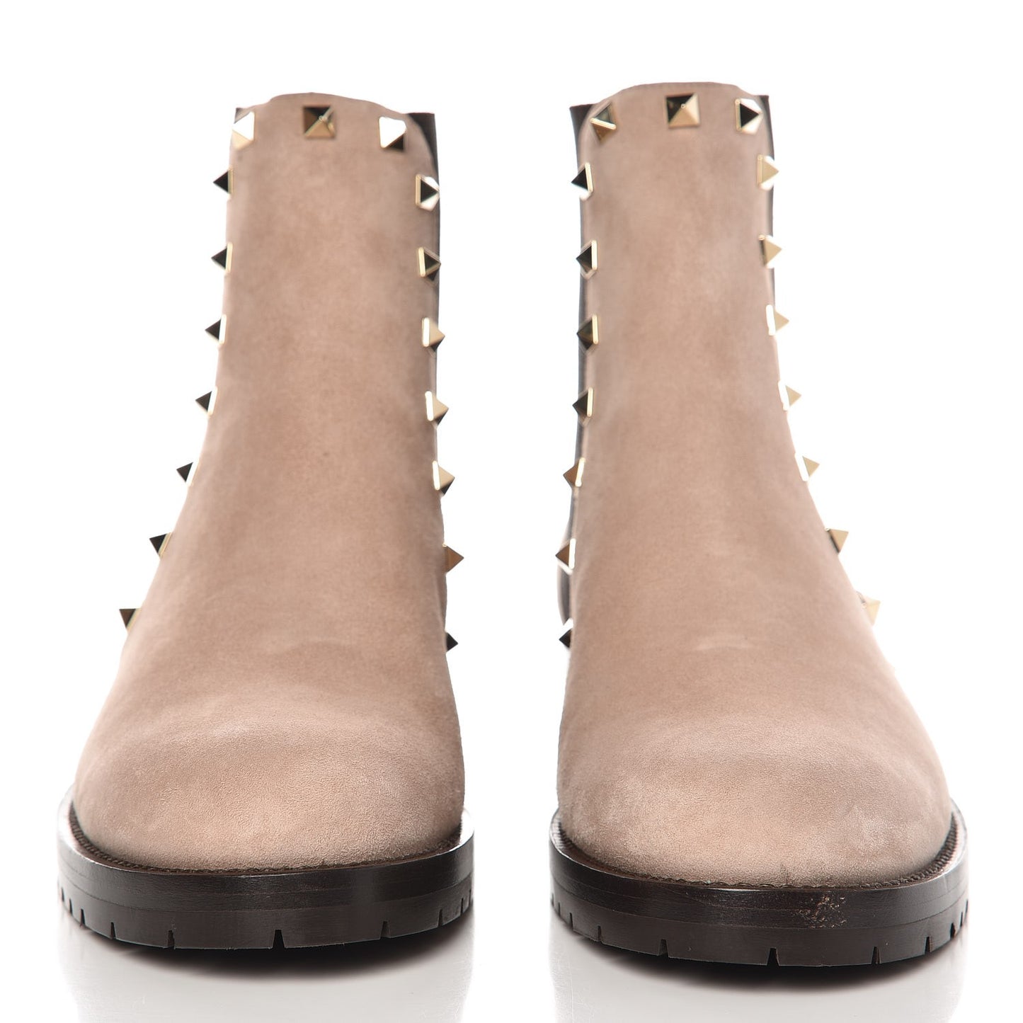 Suede Rockstud Beatle Chelsea 20mm Ankle Boots 40 Poudre