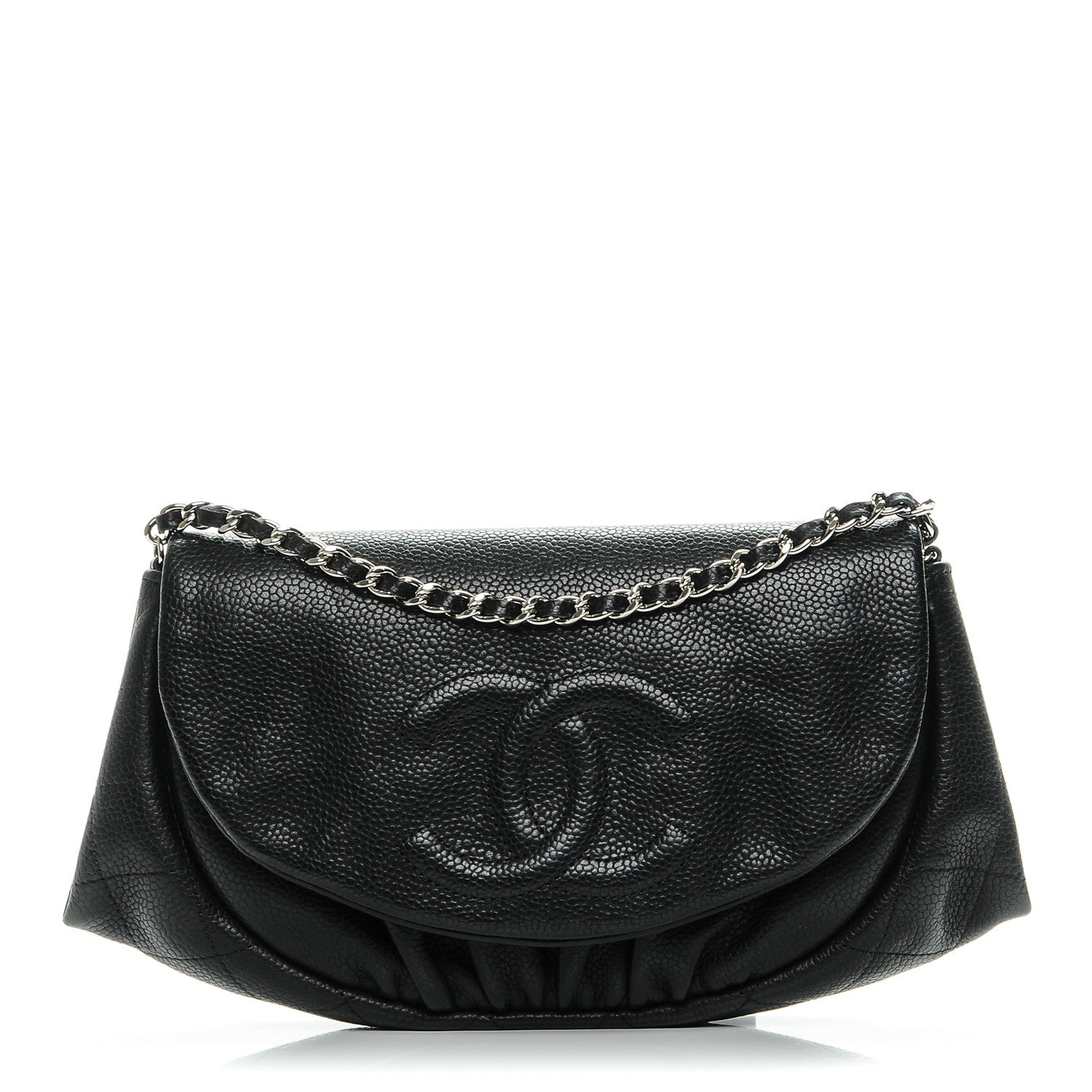 Chanel Caviar Half Moon Wallet On Chain WOC Black 1 of 8