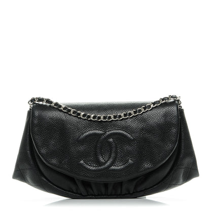 Chanel Caviar Half Moon Wallet On Chain WOC Black 1 of 8
