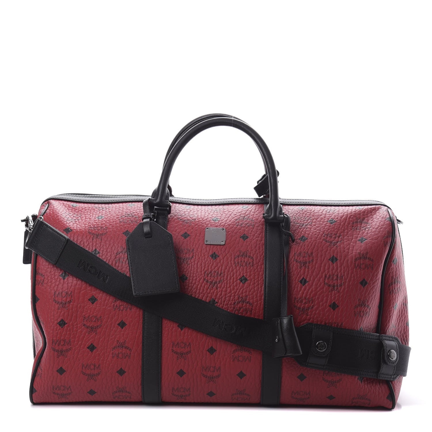 MCM Visetos Medium Traveler Weekender Bag Ruby Red 1 of 9