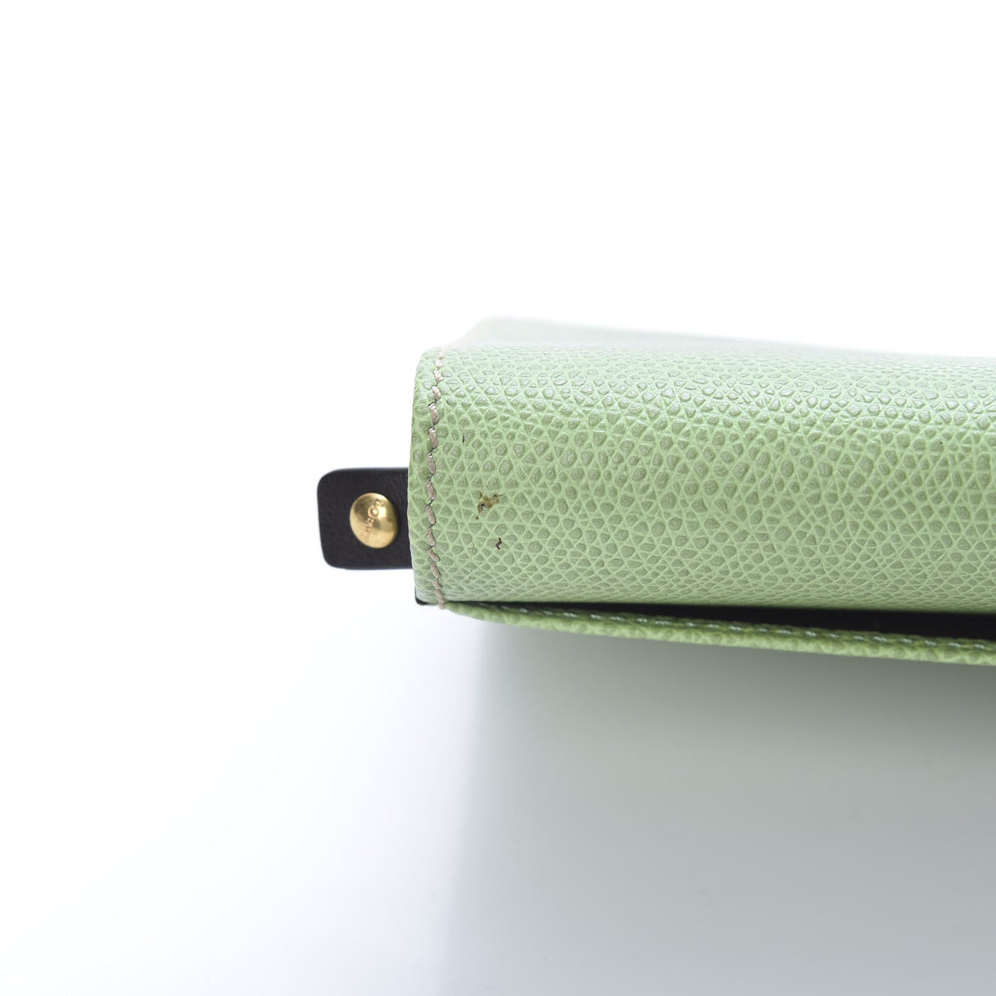 Grained Calfskin Continental Wallet Green