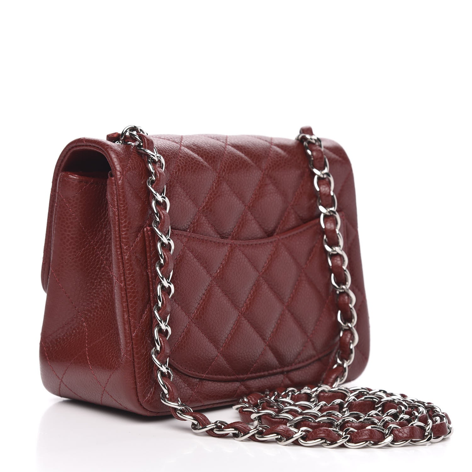 Chanel Caviar Quilted Mini Square Flap Red 3 of 12