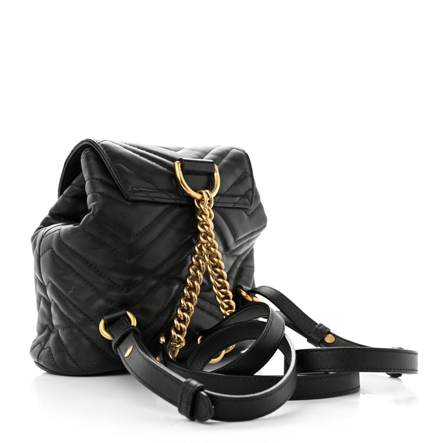 Calfskin Matelasse GG Marmont Flap Backpack Black