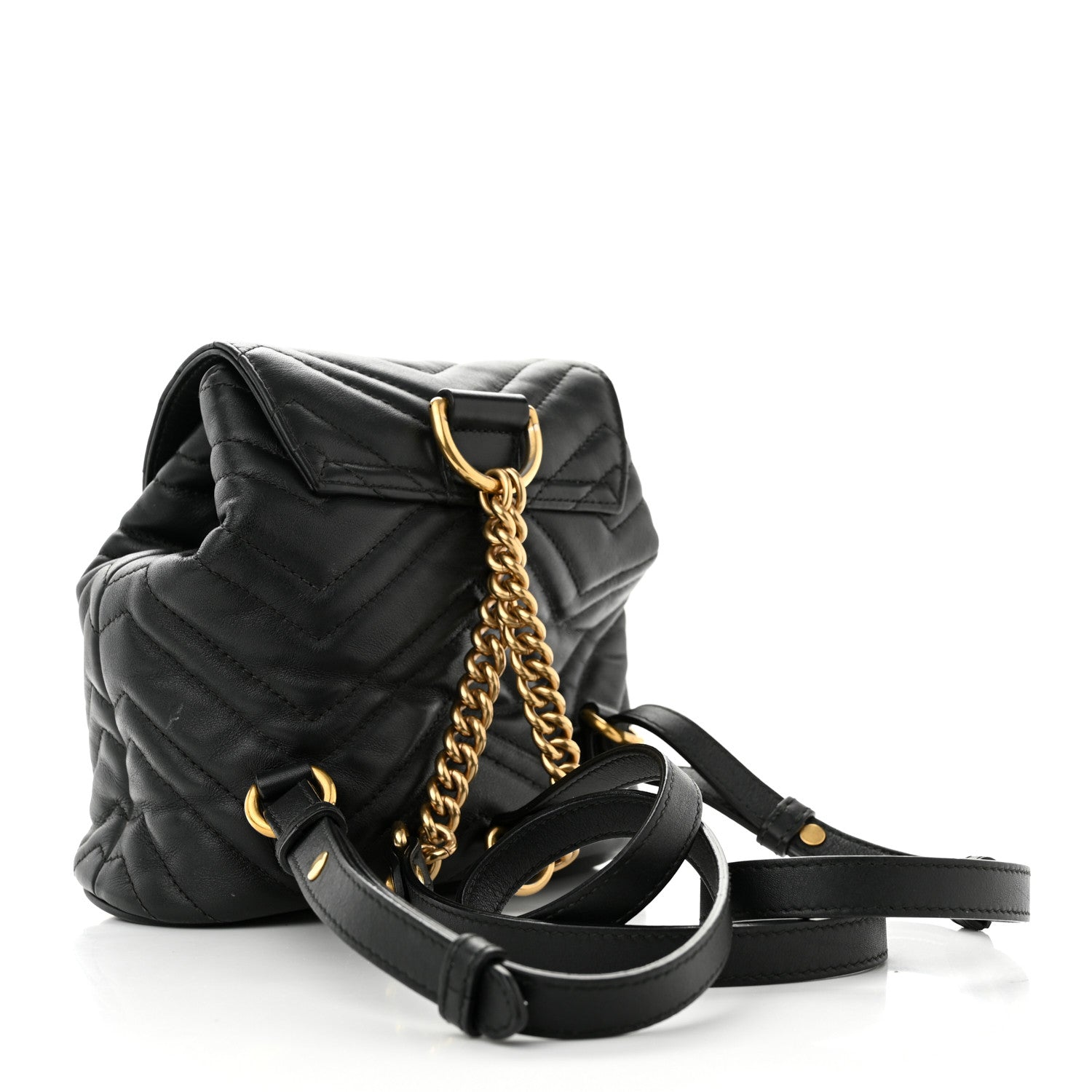 Gucci Calfskin Matelasse GG Marmont Flap Backpack Black 3 of 15