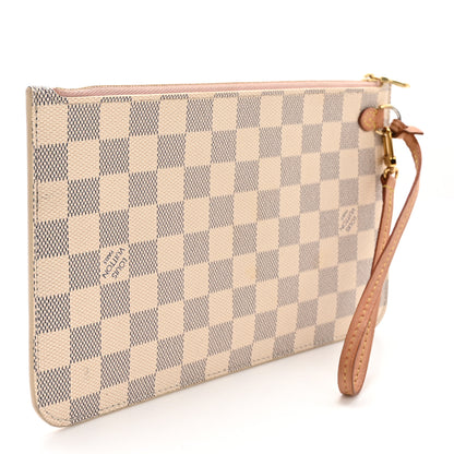 Louis Vuitton Damier Azur Neverfull MM GM Pochette Rose Ballerine 2 of 15