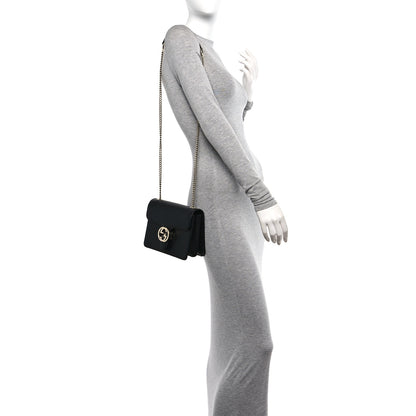 Gucci Dollar Calfskin Small Interlocking G Shoulder Bag Black 2 of 11