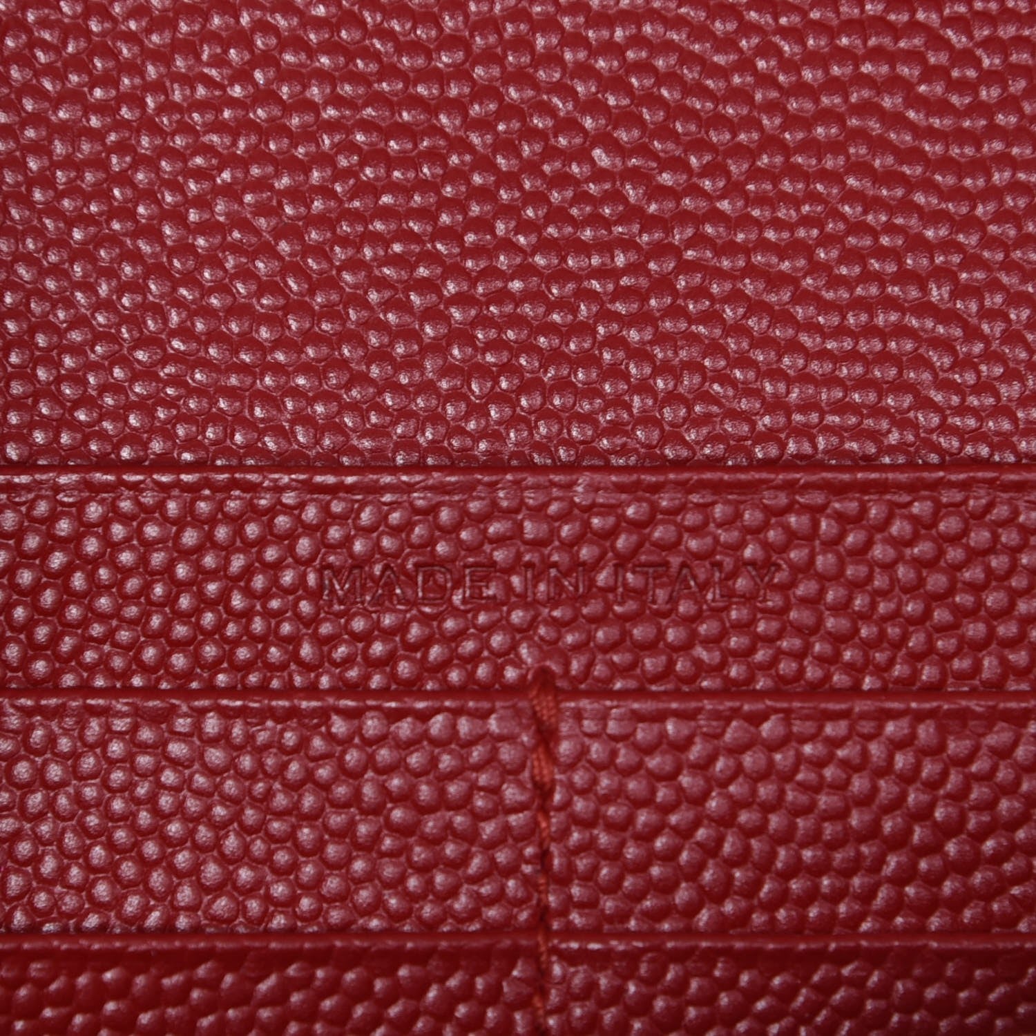 Saint Laurent Grain De Poudre Matelasse Chevron Monogram Chain Wallet Red 6 of 7