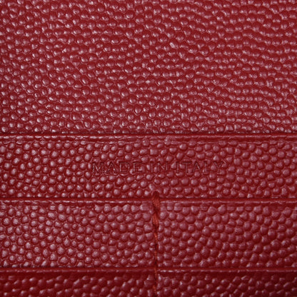 Saint Laurent Grain De Poudre Matelasse Chevron Monogram Chain Wallet Red 6 of 7
