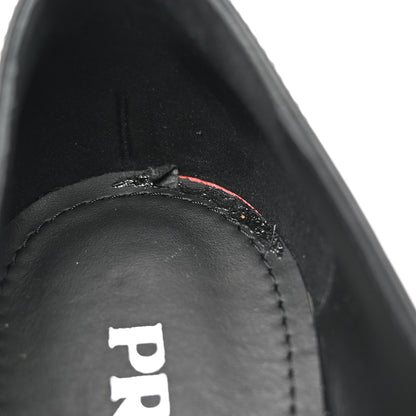 Prada Spazzolato Metal Triangle Logo 50mm Loafers 39 Black 9 of 13
