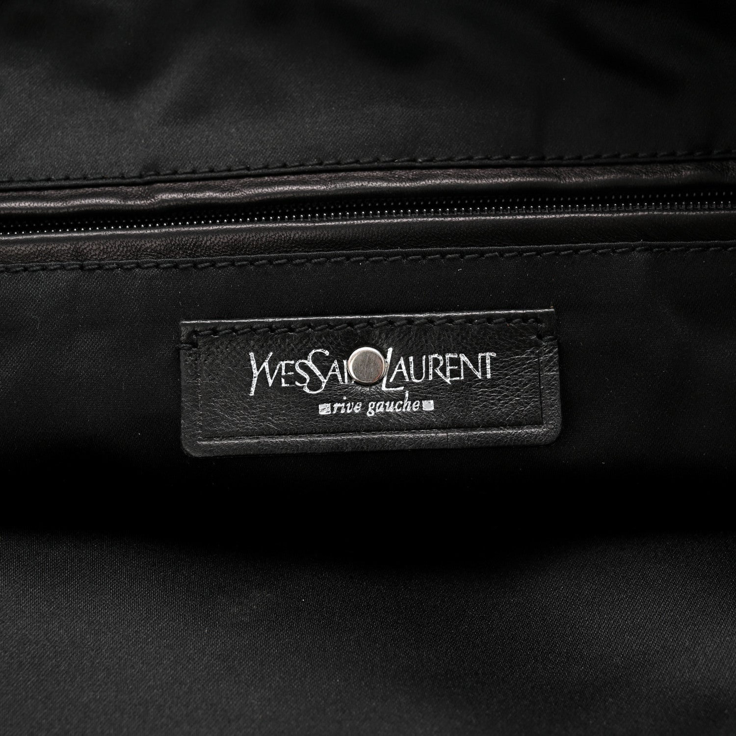 Saint Laurent Calfskin Studded Drawstring Tote Black 6 of 10