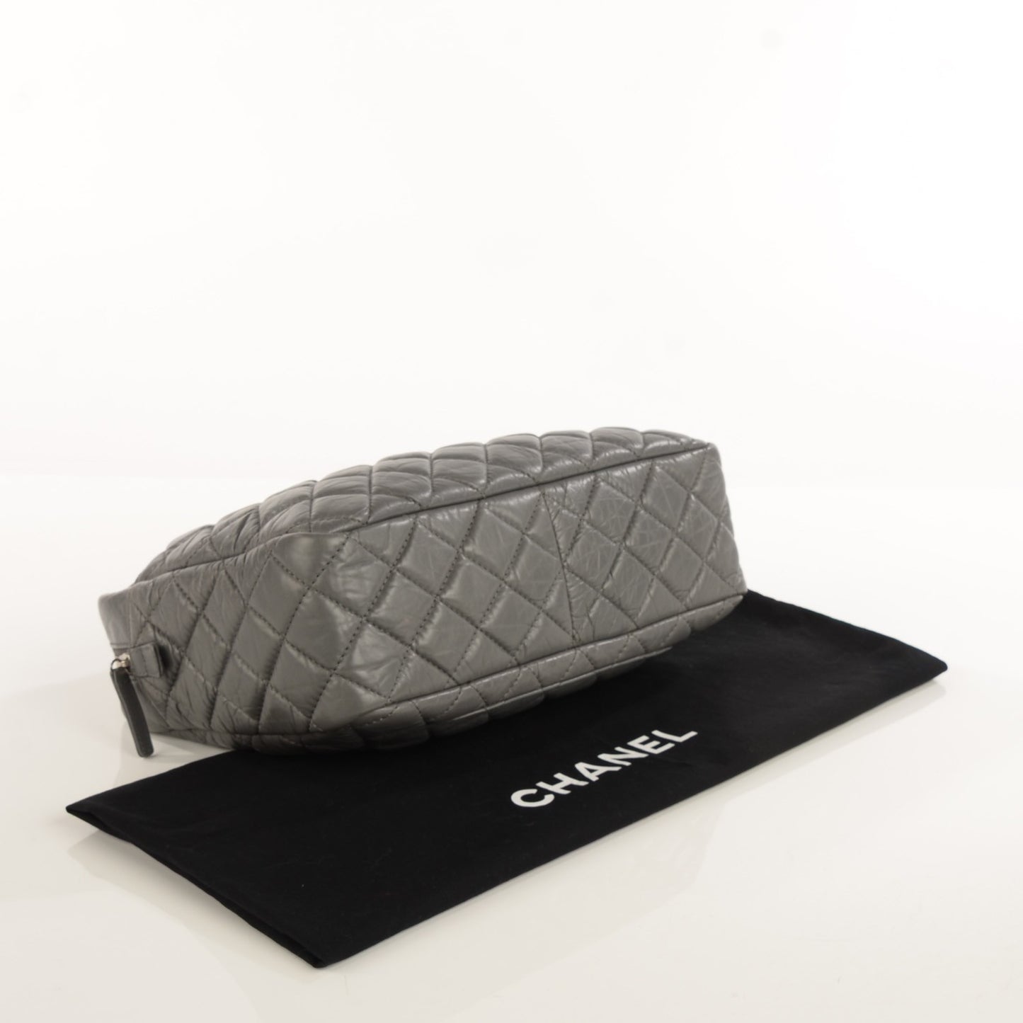 Aged Calfskin Quilted Large Reissue Camera Case Grey