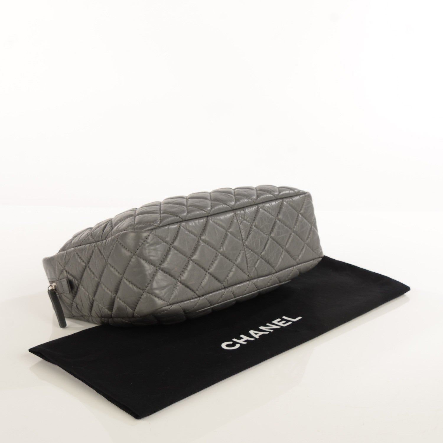 Chanel Aged Calfskin Quilted Large Reissue Camera Case Grey 4 of 7