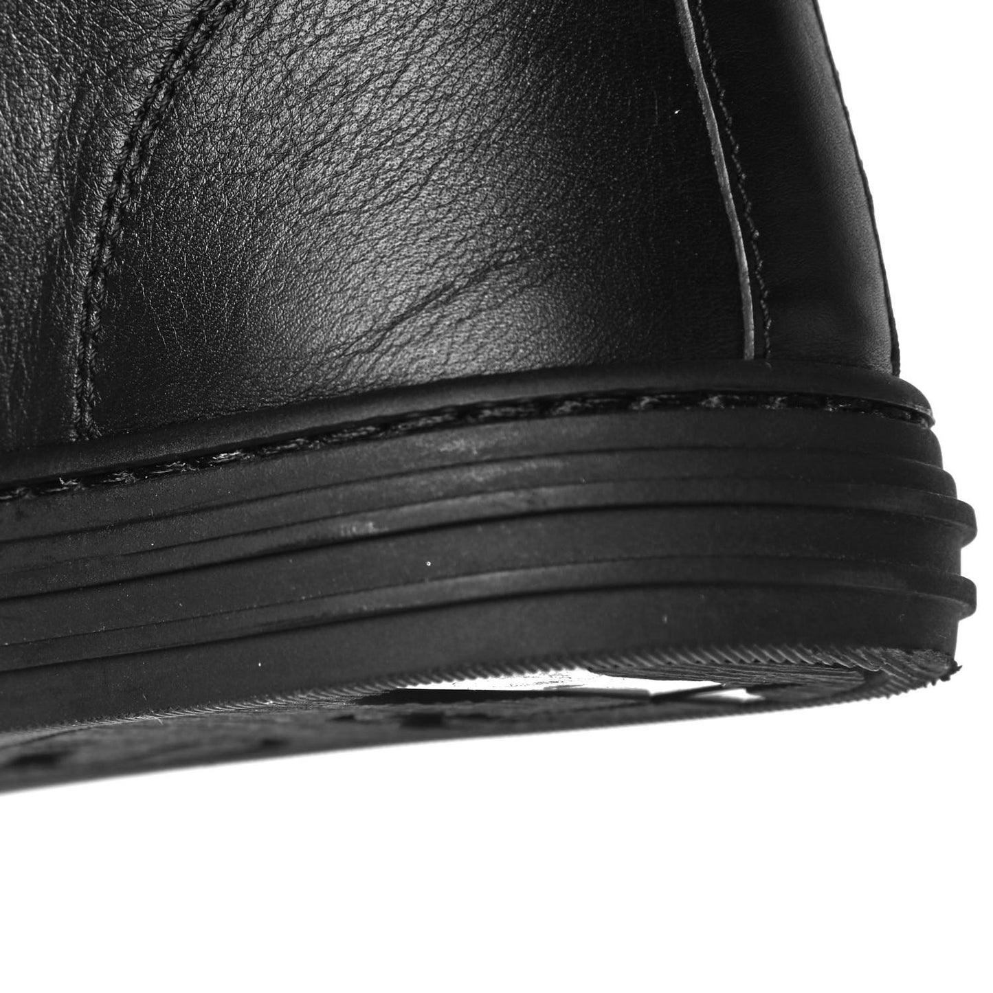 Calfskin Womens High Top Sneakers 35 Black