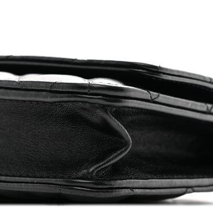 Chanel Lambskin Resin Quilted Wallet On Chain WOC Black 11 of 11