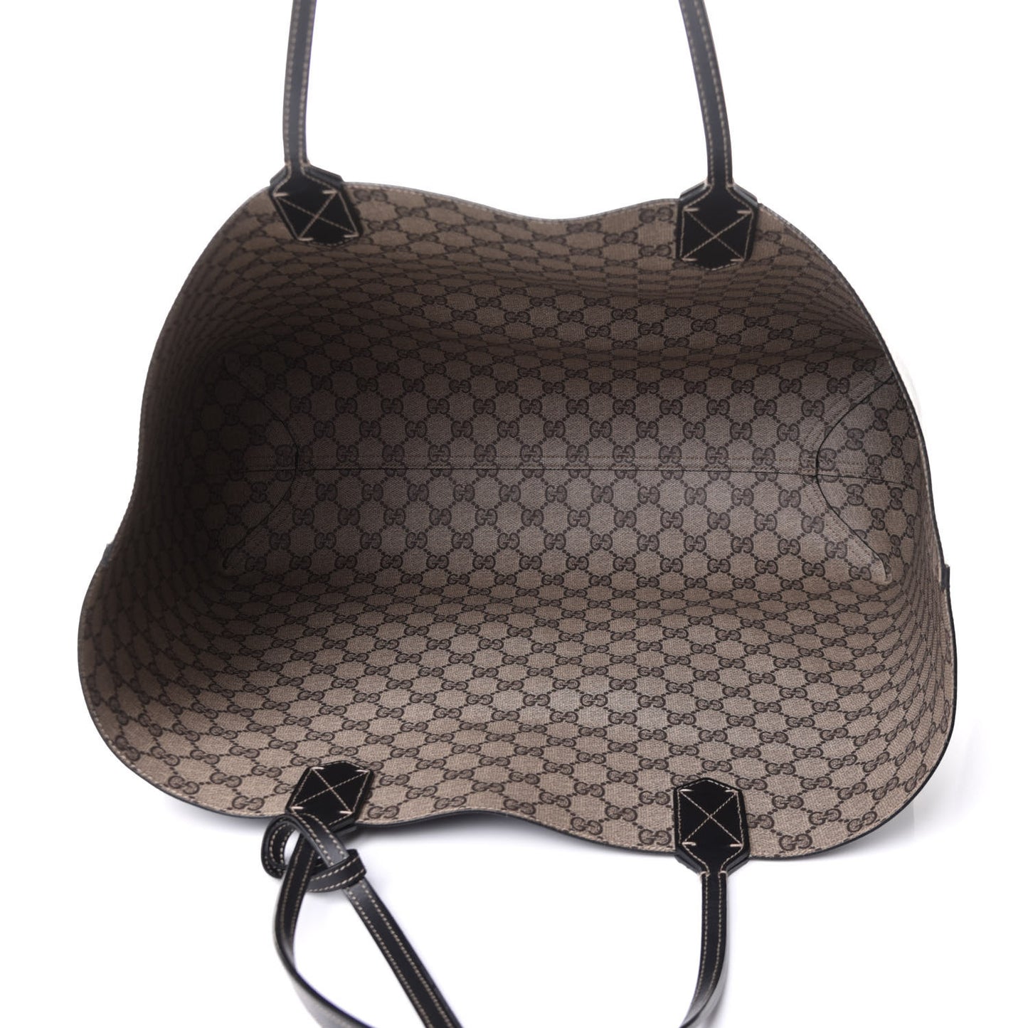 GG Supreme Monogram Large Reversible Tote Beige Black