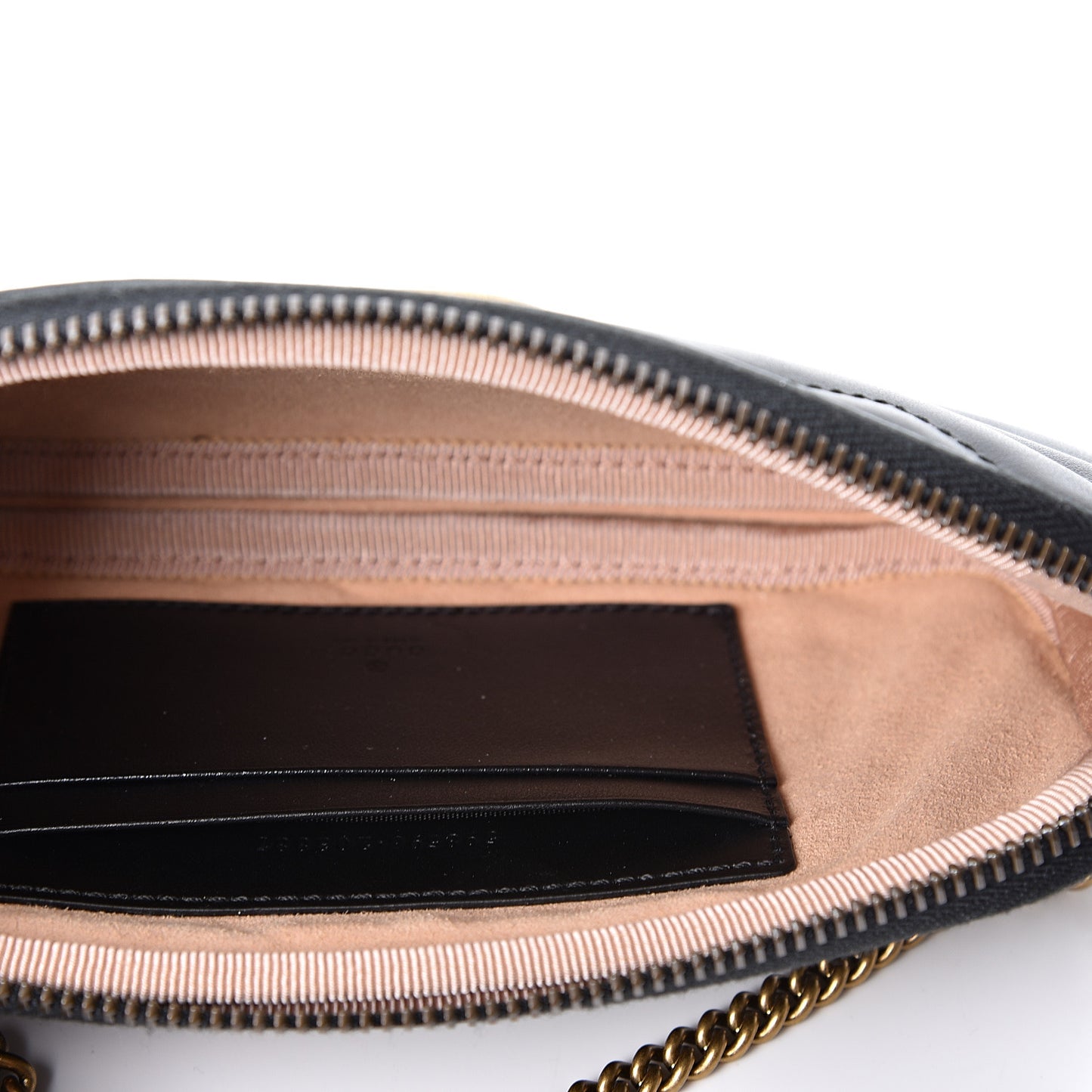 Calfskin Matelasse Mini GG Marmont Chain Crossbody Bag Black