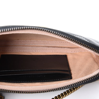 Gucci Calfskin Matelasse Mini GG Marmont Chain Crossbody Bag Black 4 of 10