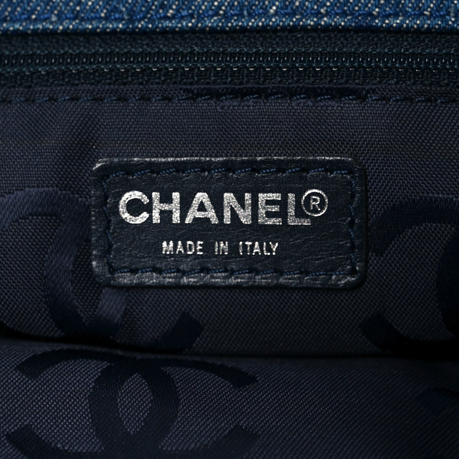 Chanel Denim Large CC Tote Dark Navy Blue 7 of 11